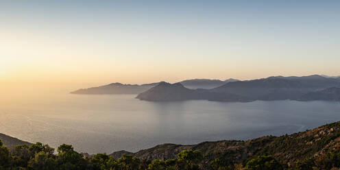 View from Belvedere de Saliccio at sunset, Piana, Corse-du-Sud, Corsica, France - MSUF00017