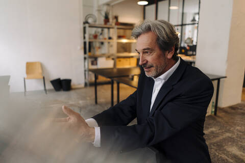 Senior businessman in office stock photo