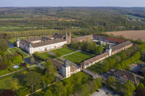 Aerial view of Princely Abbey of Corvey, Germany - RUNF03452
