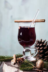 Close up of mulled wine in a glass - SBDF04133