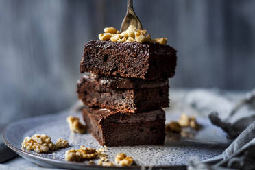 Hausgemachte glutenfreie Brownies mit Schokoladen- und Kaffeeglasur - SBDF04166