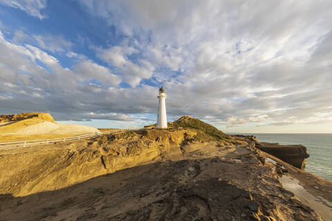 Leuchtturm, Castlepoint, Neuseeland, lizenzfreies Stockfoto