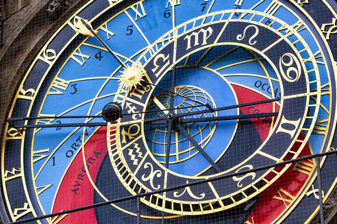 Czech Republic, Prague, Close-up of Prague Astronomical Clock - YRF00217