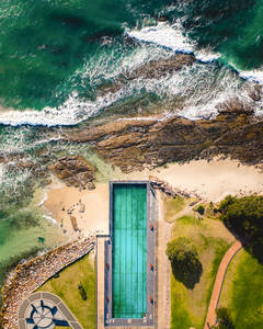 Luftaufnahme des Meeresschwimmbads von Jervis Bay in Australien. - AAEF05742