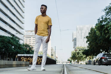 Portrait of a boy in the city of Barcelona - CAVF69505