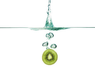 Kiwi in water against white background - CAVF69712