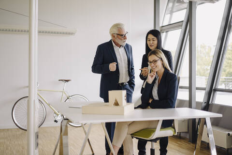 Business people having a meeting in office stock photo