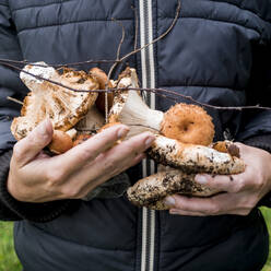 Mittelteil einer Frau mit Pilzen - CAVF70351