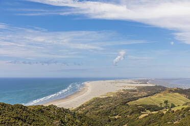 New Zealand, Scenic view of Cape Farewell headland and Farewell Spit - FOF11380
