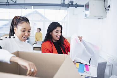 Geschäftsfrauen packen ihr neues Büro aus - HOXF04681