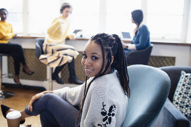 Portrait confident businesswoman in office - HOXF04686