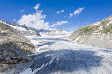 Eiszunge des Rhonegletschers im Sommer, Gletsch, Kanton Wallis, Schweiz, Europa - RHPLF13065