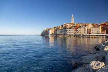 Blick auf den Hafen und die Altstadt mit der Kathedrale der Heiligen Euphemia, Rovinj, Istrien, Kroatien, Adria, Europa - RHPLF13249