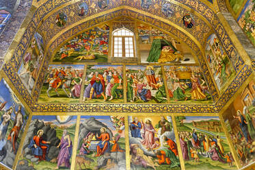 Innenraum, Fresken mit Szenen aus der Bibel, Armenische Kathedrale des Heiligen Erlösers (Vank), Isfahan, Iran, Naher Osten - RHPLF13276