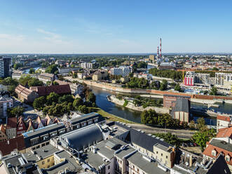 Skyline with Oder River, elevated view, Wroclaw, Lower Silesian Voivodeship, Poland, Europe - RHPLF13328