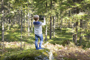 Junge fotografiert den Wald - CUF53711