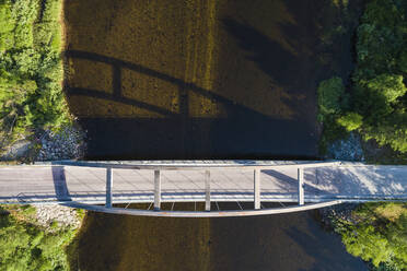 Aerial view of bridge on river - JOHF05015