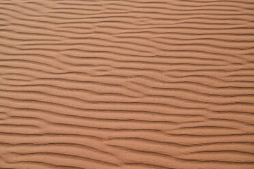 Overhead view of wave patterns on sand at desert - CAVF70783
