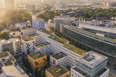 Germany, Hamburg, Aerial view of Neustadt apartment buildings - IHF00213