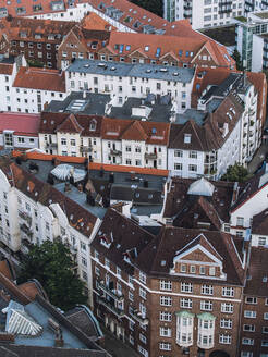 Germany, Hamburg, Aerial view of Neustadt apartment buildings - IHF00214