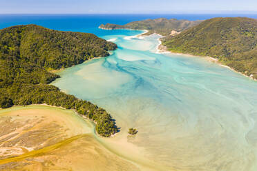 Aerial view of Takapou Bay during the daylight, New Zeland. - AAEF06158