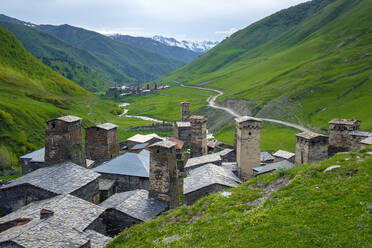 Chazhashi and Murkmeli villages, Ushguli, Samegrelo-Zemo Svaneti region, Georgia - CAVF71549