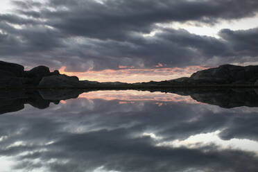 Clouds reflecting in lake - JOHF05140