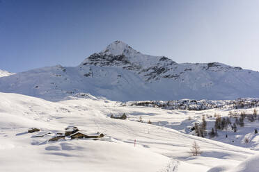 Verschneites Bergpanorama, Valmalenco, Italien - MRAF00466