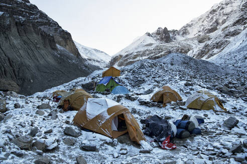 Swiss Camp, Chonbarden Gletscher, Dhaulagiri Circuit Trek, Himalaya, Nepal - ALRF01639