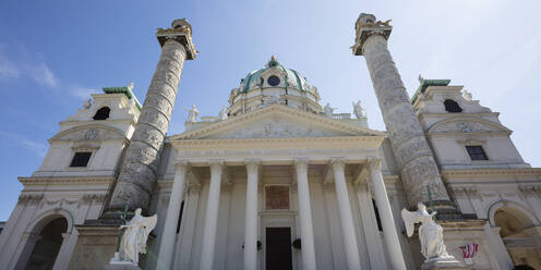 Austria, Vienna, Low angle view of Saint Charles Church - WIF04144