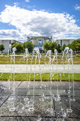 Germany, Berlin, Fountain in front of German Chancellery - PUF01758