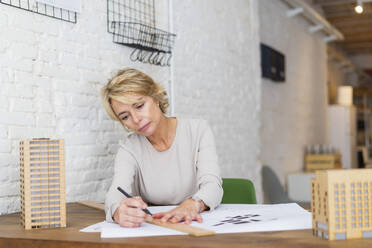 Portrait of architect working at desk in a studio - AFVF04795