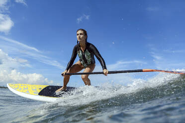 Female SUP surfer, Bali, Indonesia - KNTF03888