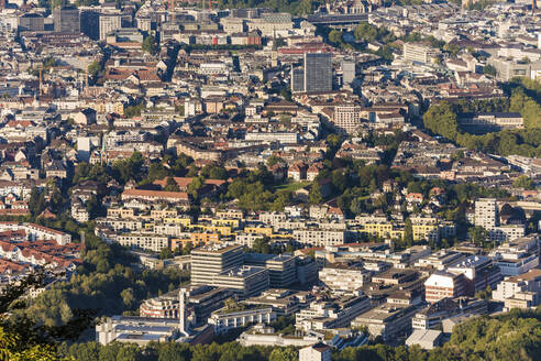 Schweiz, Kanton Zürich, Zürich, Bezirke Wiedikon und Sihlfeld vom Uetliberg aus gesehen - WDF05637