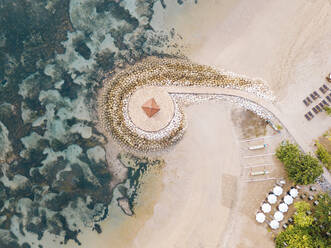 Indonesien, Bali, Sanur, Luftaufnahme des Strandes - KNTF04002