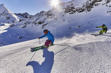 Skiers skiing, Kühtai, Austria - CUF54396