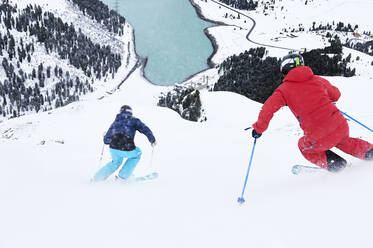 Skiers skiing, Kühtai, Tyrol, Austria - CUF54419