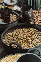 Fresh pistachios at spice market, Fez, Morocco - AFVF04832