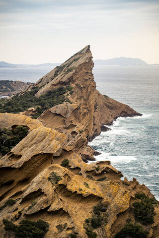 France, Cote d’Azur, La Ciotat, View on Cap de l'Aigle stock photo