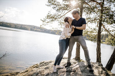 Happy couple at Forstsee, Carinthia, Austria - DAWF01076