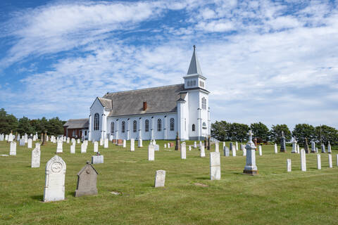 Canada, Prince Edward Island, Saint Peters Bay, Cemetery of Saint Peters Church stock photo