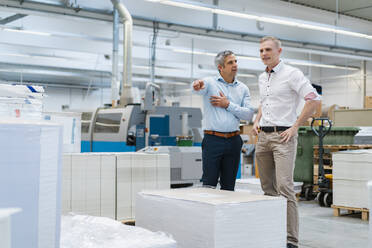 Two colleagues talking in a factory - DIGF09239