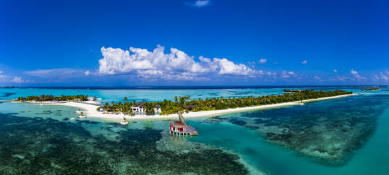 Maldives, Aerial view of Maadhoo island in summer - AMF07706