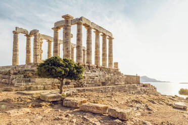 Ancient ruin of Poseidon temple, Cape Sounion, Attika, Greece - MAMF01009