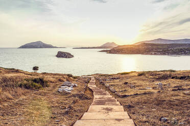 Coast of Cape Sounion at susnset, Attika, Greece - MAMF01019