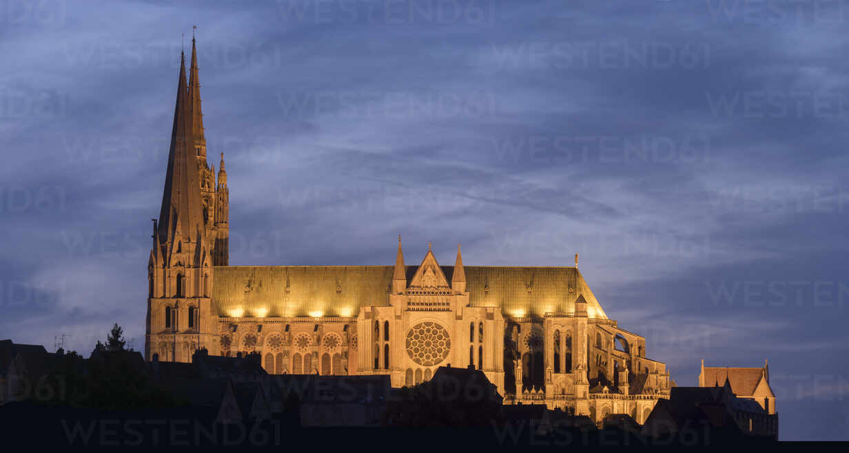 Chartres Cathedral, UNESCO World Heritage Site, Chartres, Eure-et-Loir,  France, Europe stock photo