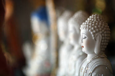 Reihe von Buddha-Statuen in einem buddhistischen Tempel, Ho-Chi-Minh-Stadt, Vietnam, Indochina, Südostasien, Asien - RHPLF13424