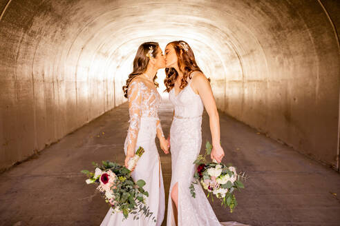 Brides first look pre-wedding ceremony, Corona, California, United States of America, North America - RHPLF13634
