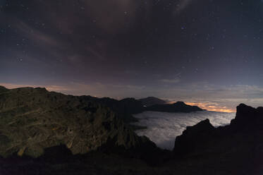 Caldera de Taburiente National Park at night, La Palma Island, Canary Islands, Spain - ISF23611