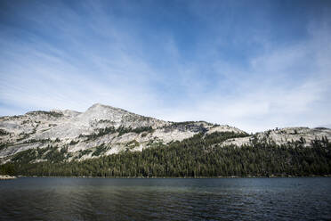 Ufer des Tenaya Lake im Yosemite mit Blick auf den Tenaya Peak - CAVF73116